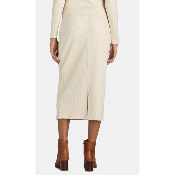 Time and Tru Womens Mock Neck Top and Midi Skirt Set 2-Pcs Oatmeal Heather Sz L - Picture 8 of 8